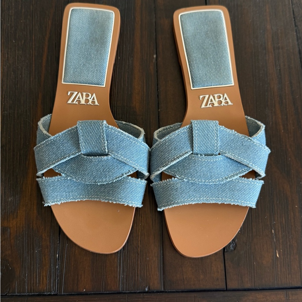 Zara Women's Denim Slide Sandals